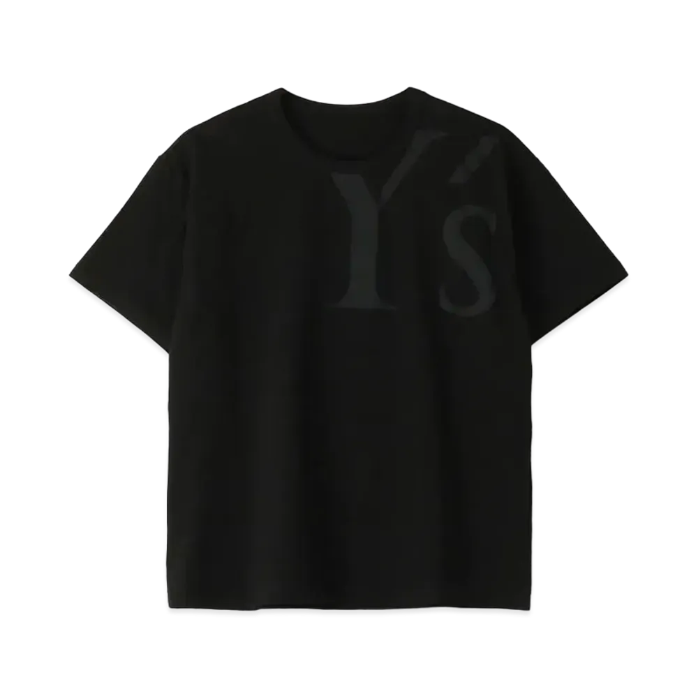 Yohji Yamamoto Y's 30/- PS Y's LOGO PIGMENT PRINT 2WAY DOLMAN SLEEVE OP "Black"