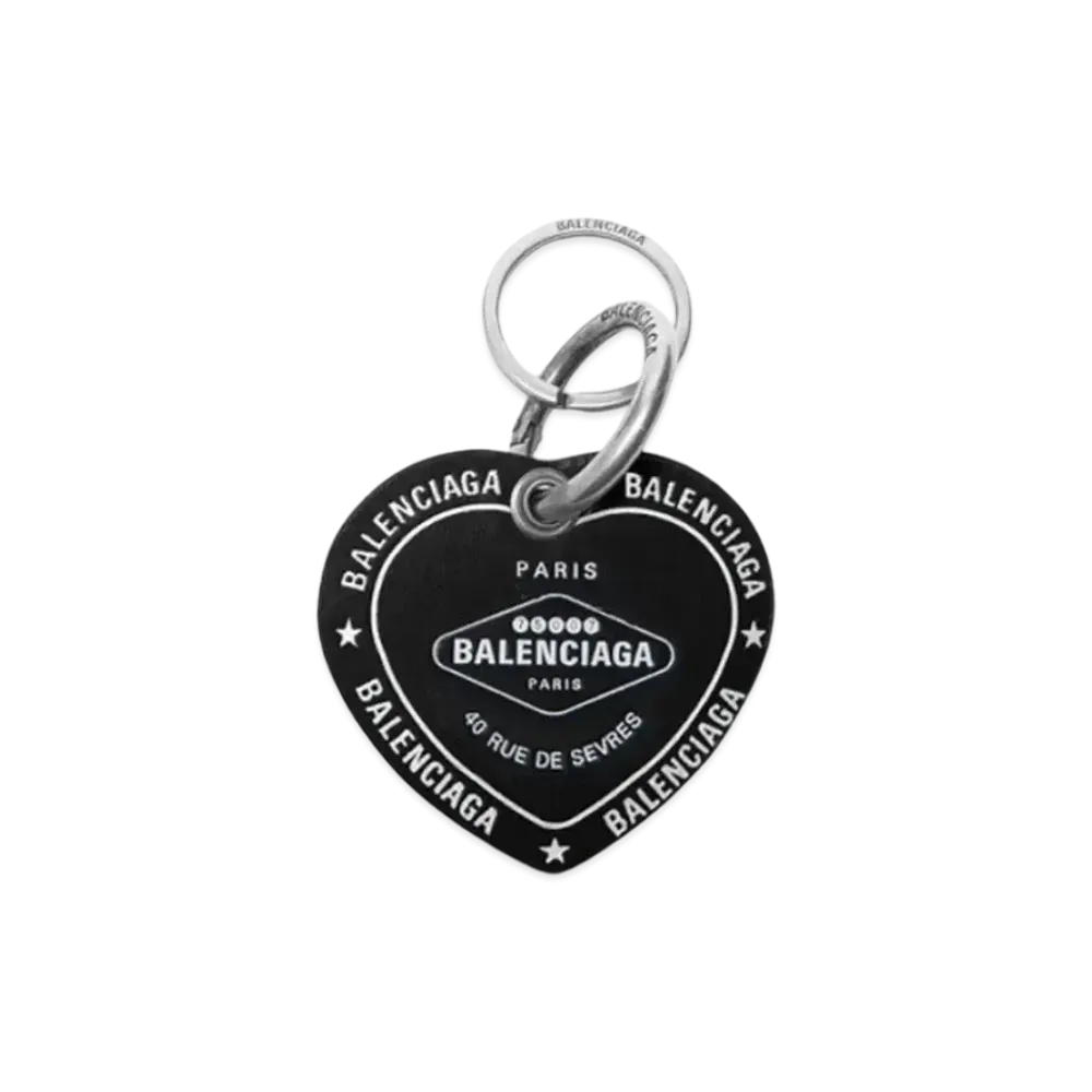 BALENCIAGA Casino Heart-Shaped Key Holder "Black"