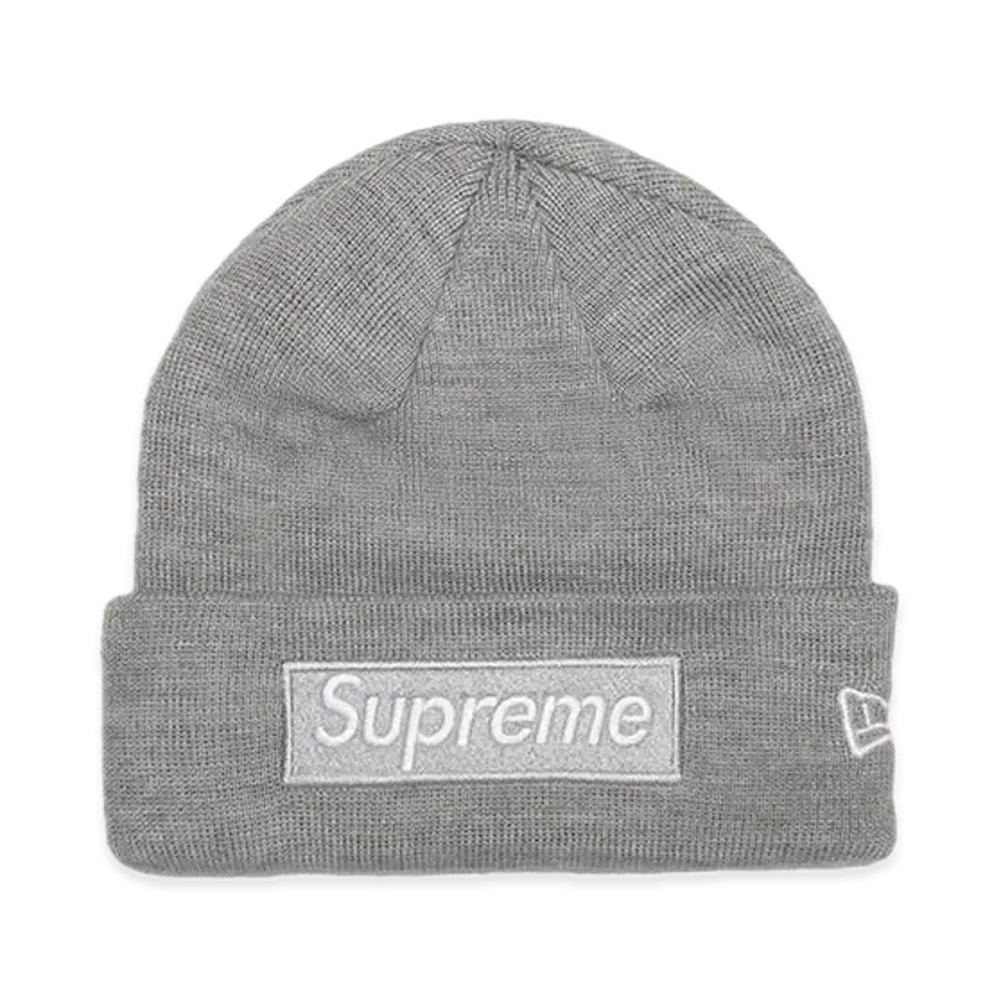 Supreme New Era Box Logo Beanie "Heather Grey" (24FW)