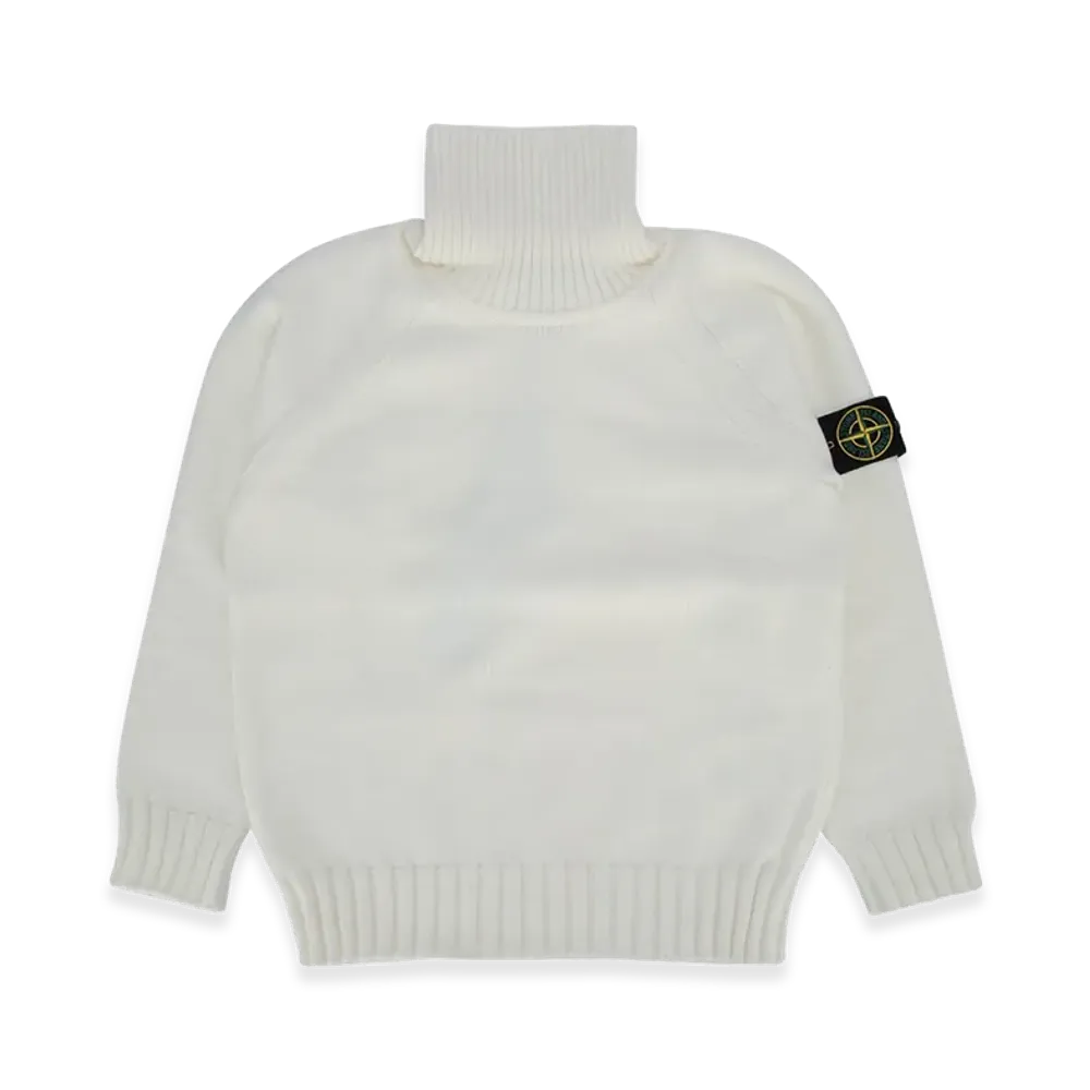 Stone Island Kids "Compass" Turtleneck Sweater "White"