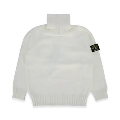 Stone Island Kids "Compass" Turtleneck Sweater "White"