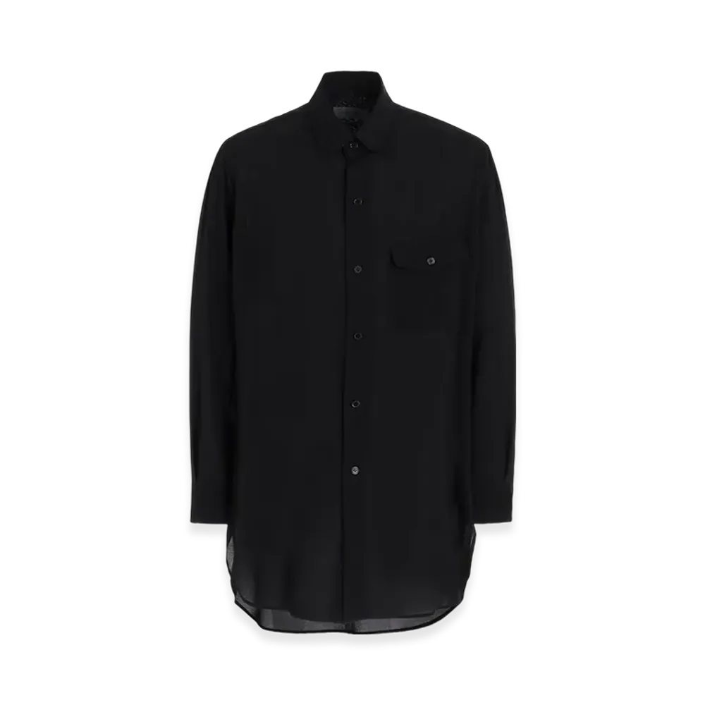 Yohji Yamamoto POUR HOMME Celllose Lawn Triple Collar Blouse "Black"