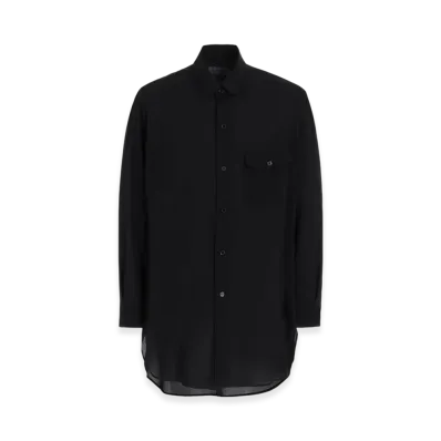 Yohji Yamamoto POUR HOMME Celllose Lawn Triple Collar Blouse "Black"