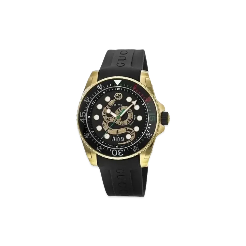 GUCCI Dive Snake "Black/Stainless Steel"