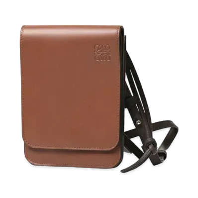 LOEWE Flat Gusset Crossbody Bag In Smooth Calfskin "Cognac"