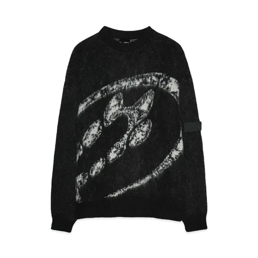 Paradise Youth Club P LOGO MOHAIR KNIT SWEATER "BLACK"