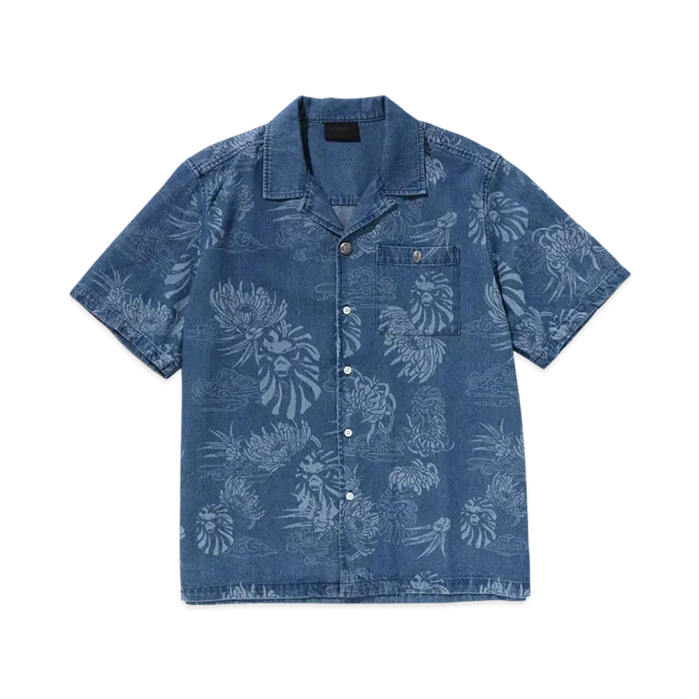 A BATHING APE Bape Black Hawaiian Camp Shirt #2 "Sax"