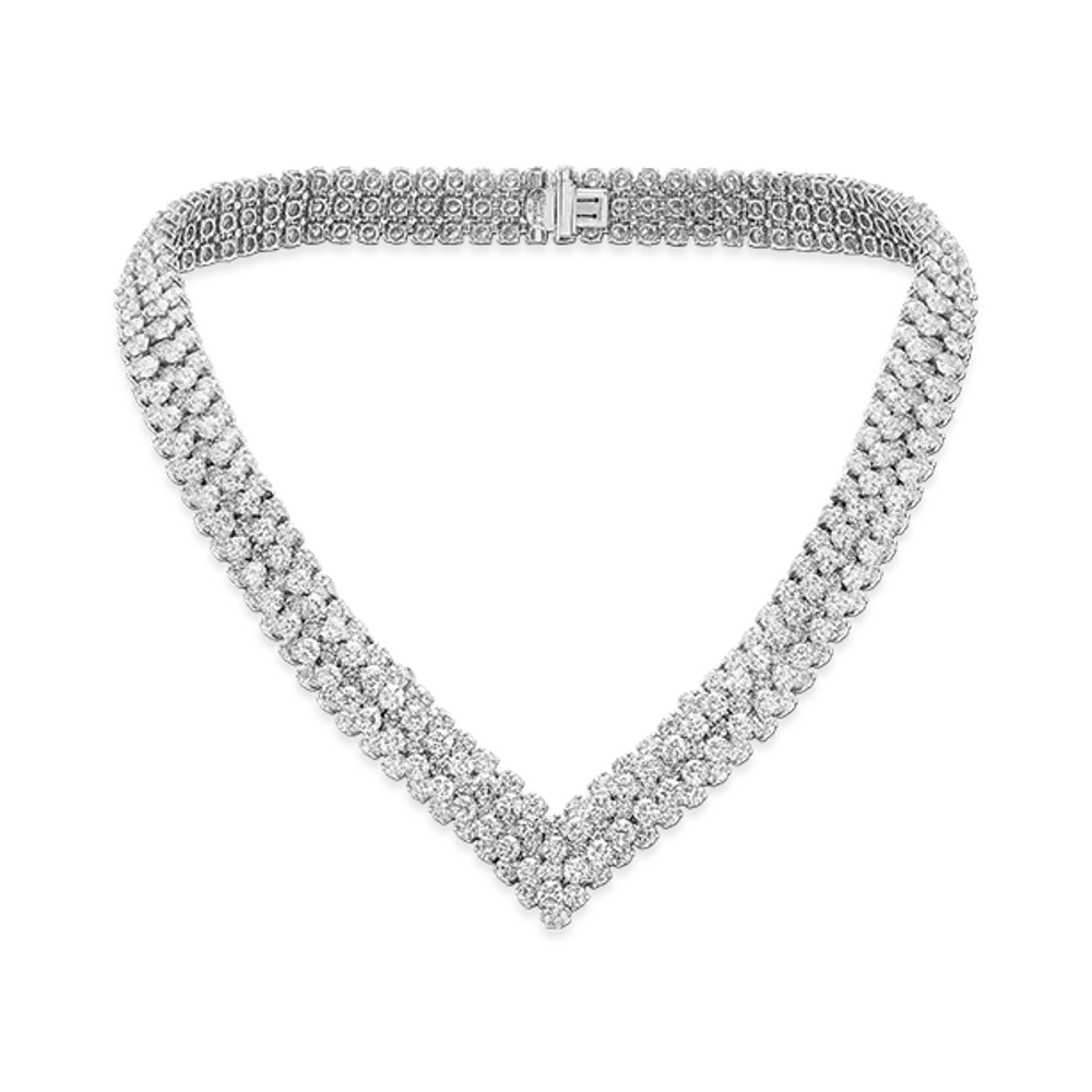 Van Cleef & Arpels A Cheval transformable necklace 5 rows "Platinum/Diamond"