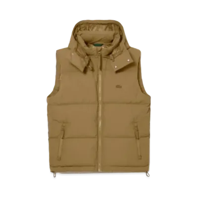 LACOSTE Croco Back Stitch Down Vest "Brown"