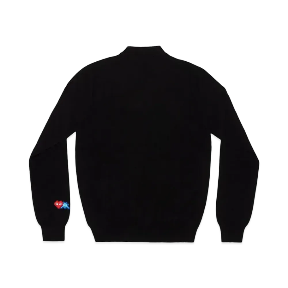 PLAY COMME des GARCONS Invader Men's Lambswool Cardigan "Navy"