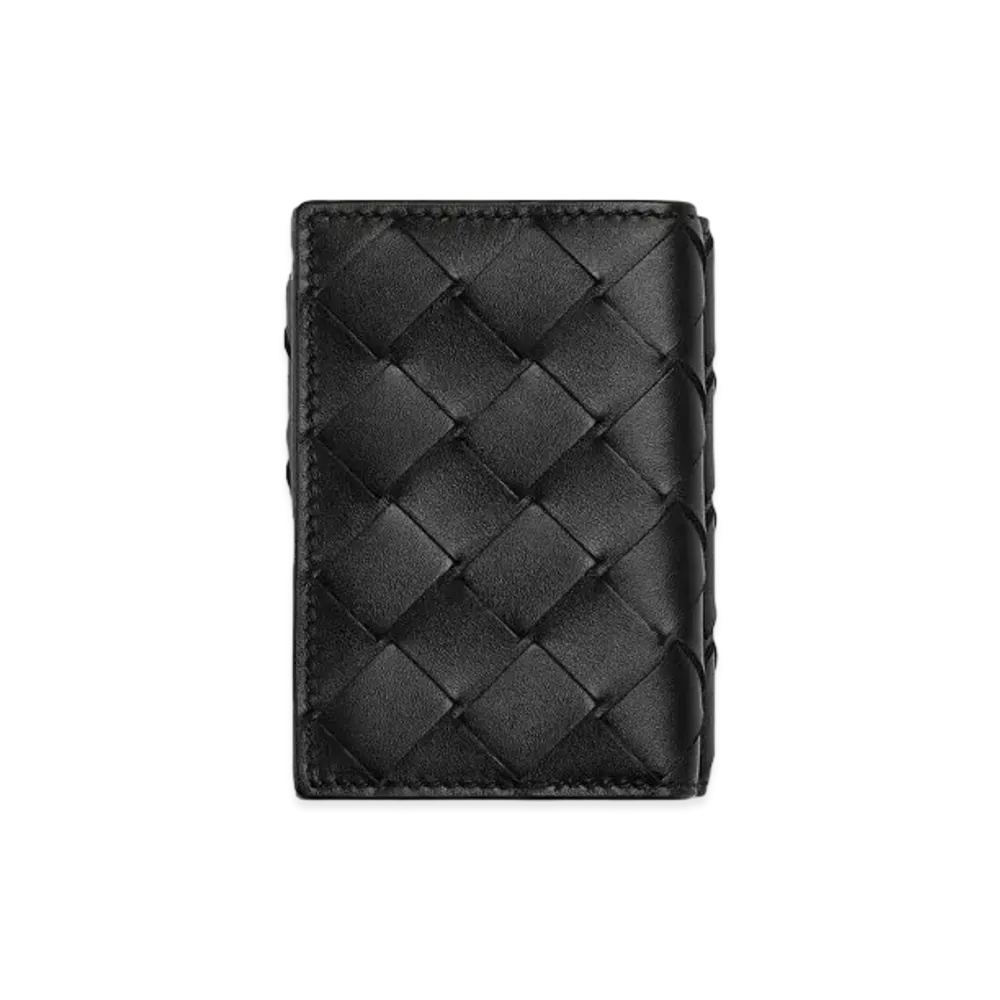 Bottega Veneta Tiny Trifold Wallet "Black Cobalt"