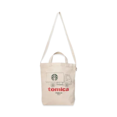 STARBUCKS STAND by BEAMS TOMICA Truck Print Tote Bag "Beige"
