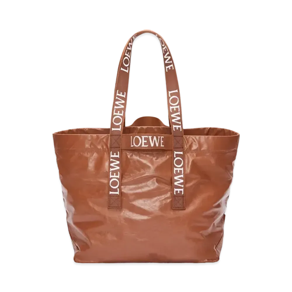 LOEWE Fold Shopper In Paper Calfskin "Tan"