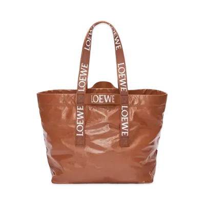 LOEWE Fold Shopper In Paper Calfskin "Tan"