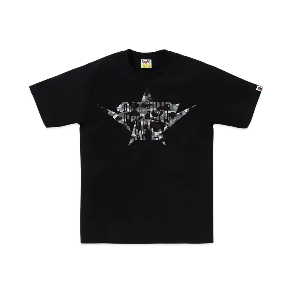 A BATHING APE 1ST Camo Twin Sta NYC Tee "Black/Gray"