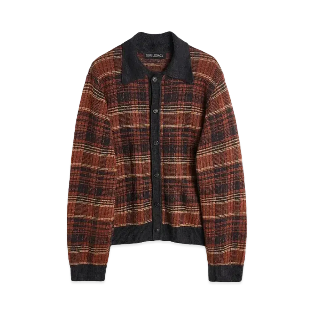 OUR LEGACY Evening Polo Geezer Check "Rust"