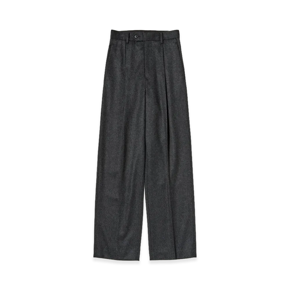 AURALEE Women's Cashmere Moleskin Two-Tuck Slacks "Top Charcoal"