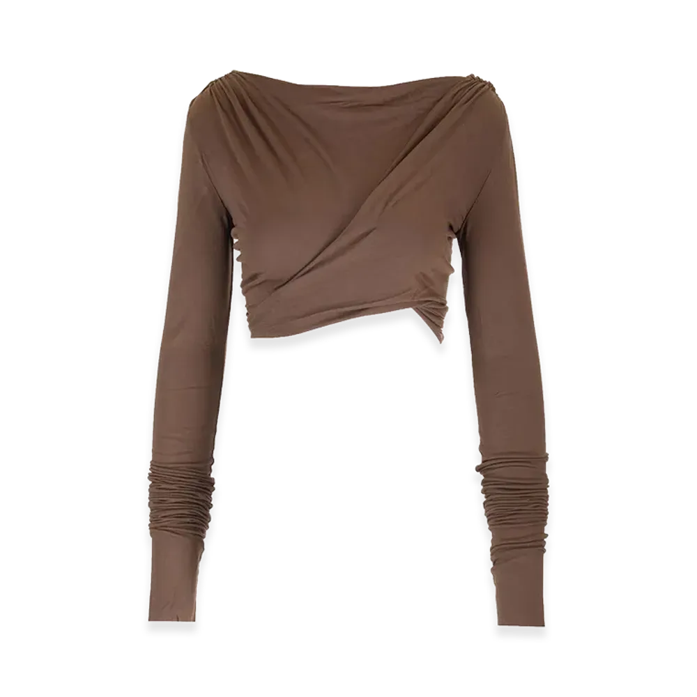 Rick Owens Women's "Jade" Crop Top "Brown"