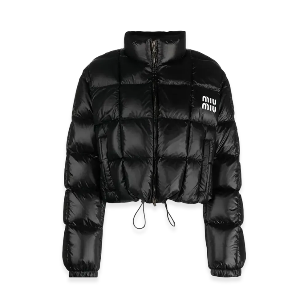 MIU MIU Women's Nylon Cropped Down Jacket "Black"