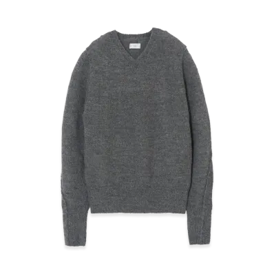 YOKE Baby Alpaca V-neck Sweater "M.Gray"