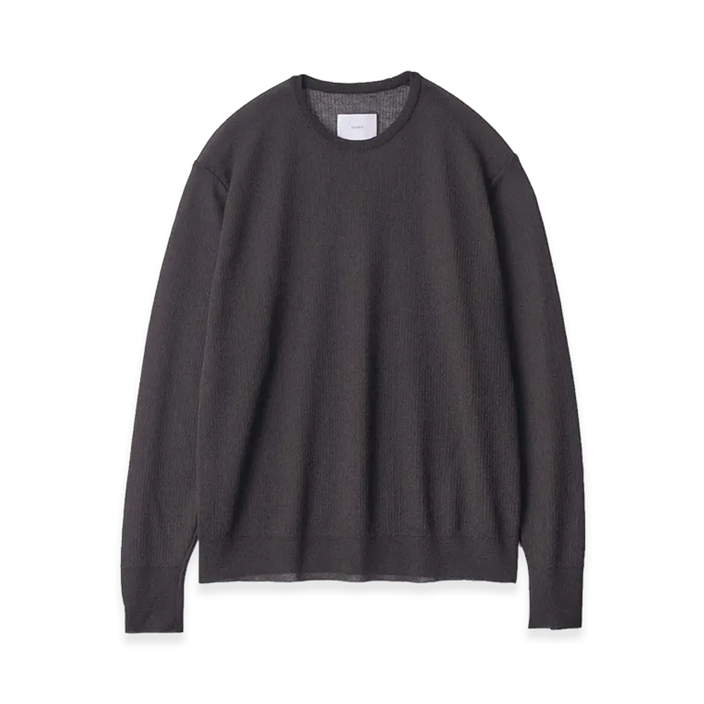 ssstein PE/RAMIE Knit Crew Neck Long Sleeve "Dark Charcoal"
