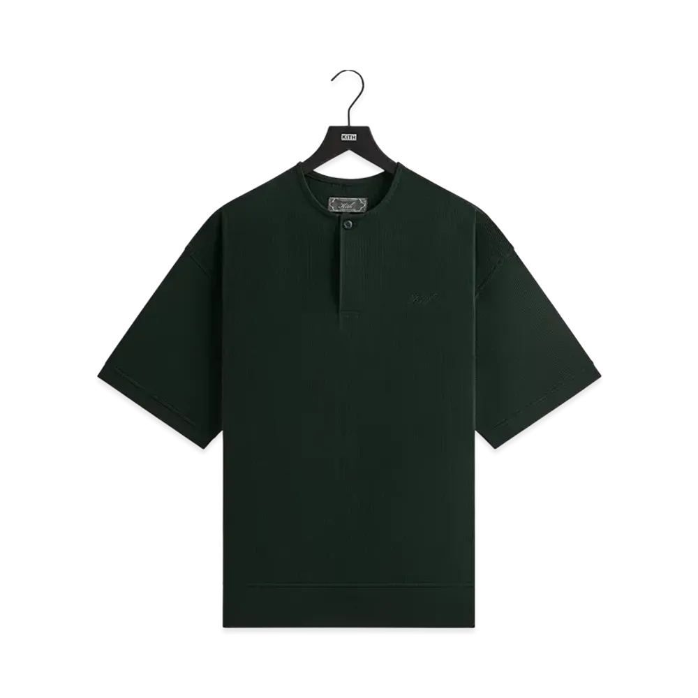 Kith Micro Waffle Short Sleeve Colby Pullover "Stadium"