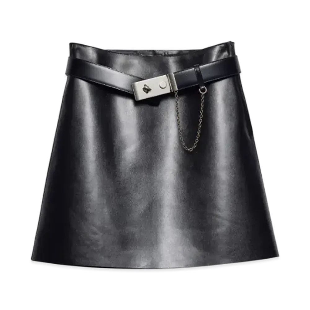 PRADA Women's Leather Miniskirt "Black"