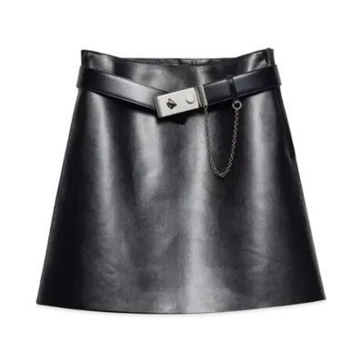 PRADA Women's Leather Miniskirt "Black"