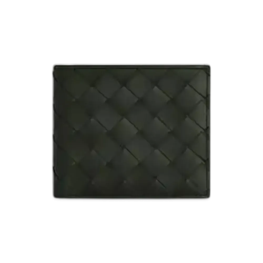 Bottega Veneta Intrecciato Bi-Fold Wallet With Coin Purse "Dark Green"