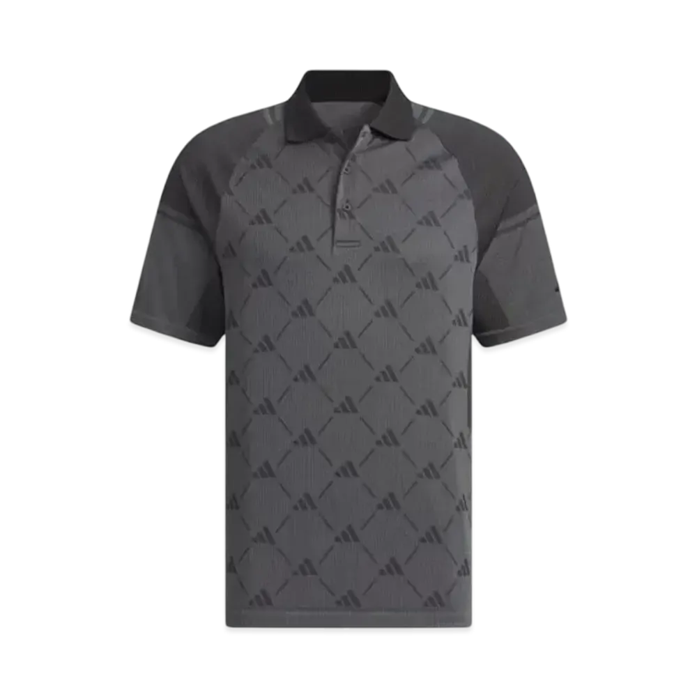 adidas Primeknit Side Seamless Monogram Short Sleeve Polo Shirt "Grey Five"