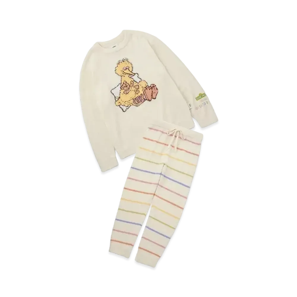 GELATO PIQUE x Sesame Street Motif Jacquard Pullover & Long Pants Set (Homme) "Off White"