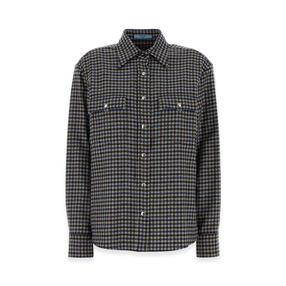 PRADA Women's Embroidewool Shirt "Brown"
