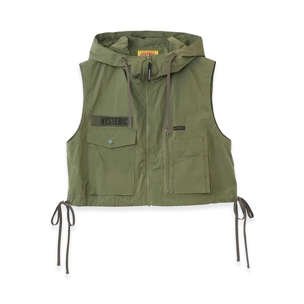 HYSTERIC GLAMOUR Women's Banana Woman Hooded Vest "Khaki"