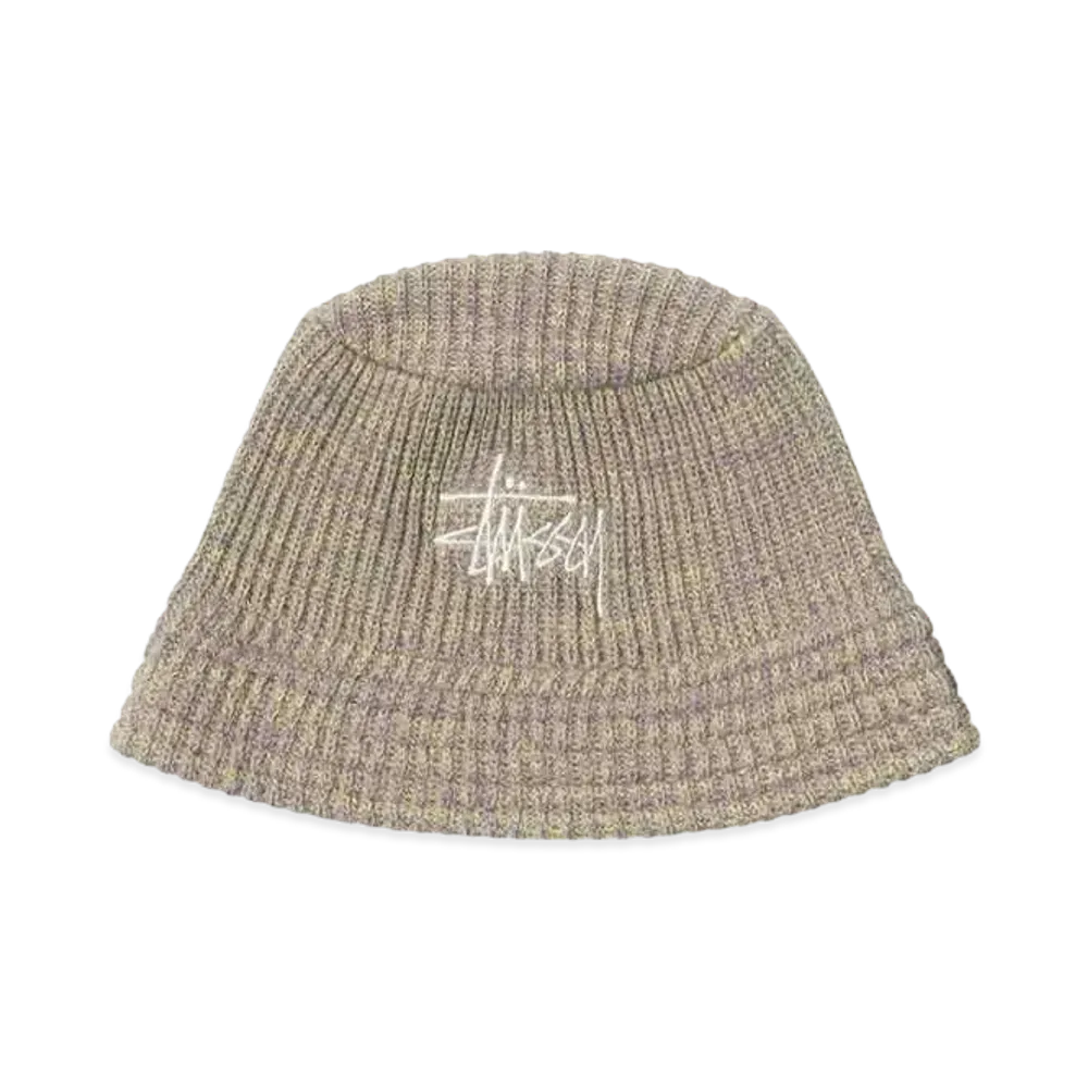 Stussy MIXED YARN KNIT BUCKET HAT "Lime"