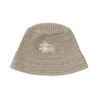 Stussy MIXED YARN KNIT BUCKET HAT "Lime"