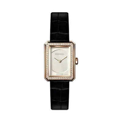 CHANEL Boyfriend Gold/Diamonds Leather "White"