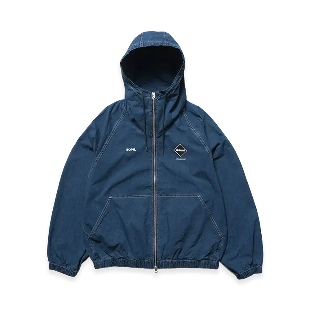 F.C.Real Bristol Washed Crisp Denim Hooded Blouson "Indigo"