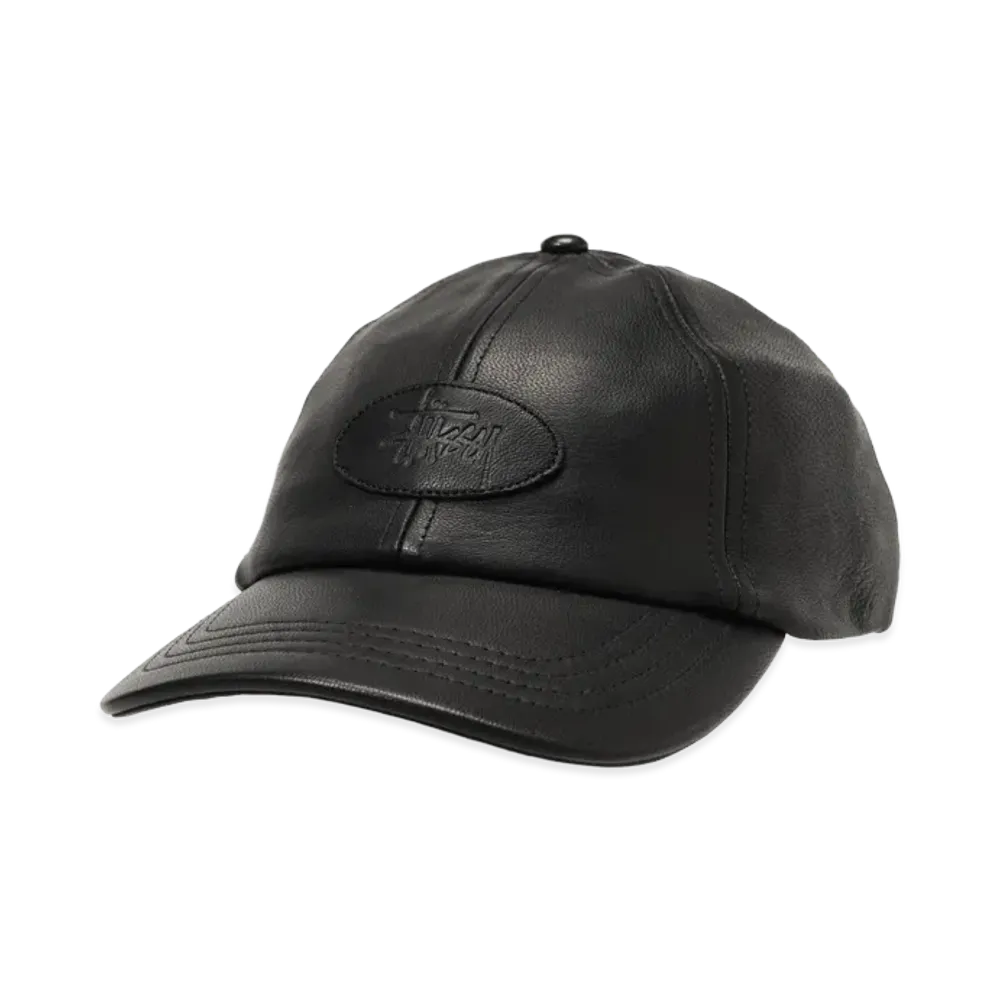 Stussy Low Profile Leather Strapback "Black"