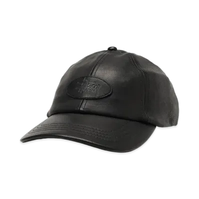 Stussy Low Profile Leather Strapback "Black"
