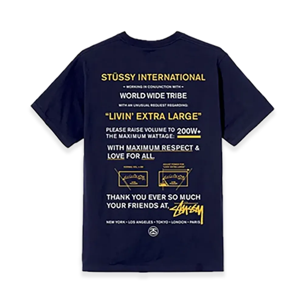 ステューシー マキシマム リスペクト Tシャツ "ネイビー"