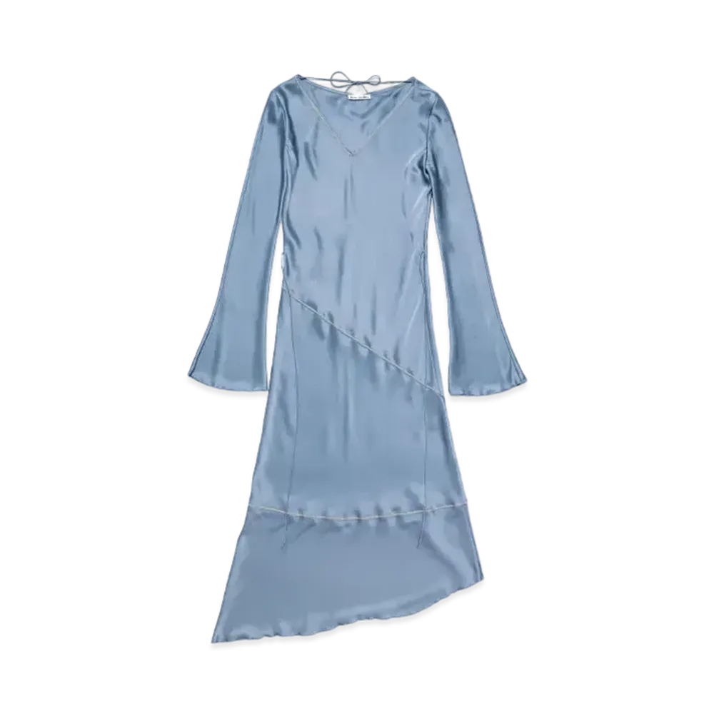 Acne Studios Satin Long Dress "Dusty Blue"