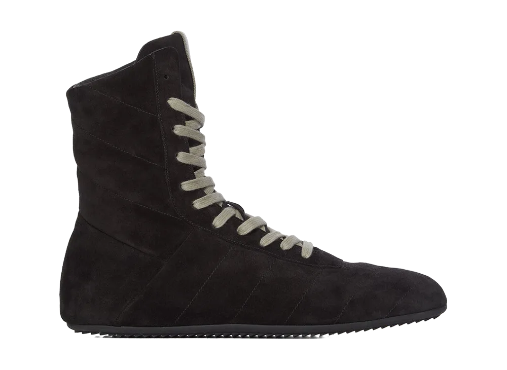 Rick Owens Quilted Minimal High Sneaks "Black"