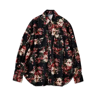 KAPITAL Rayon Twill Dianthus Champetre Husky Western Shirt "Black"