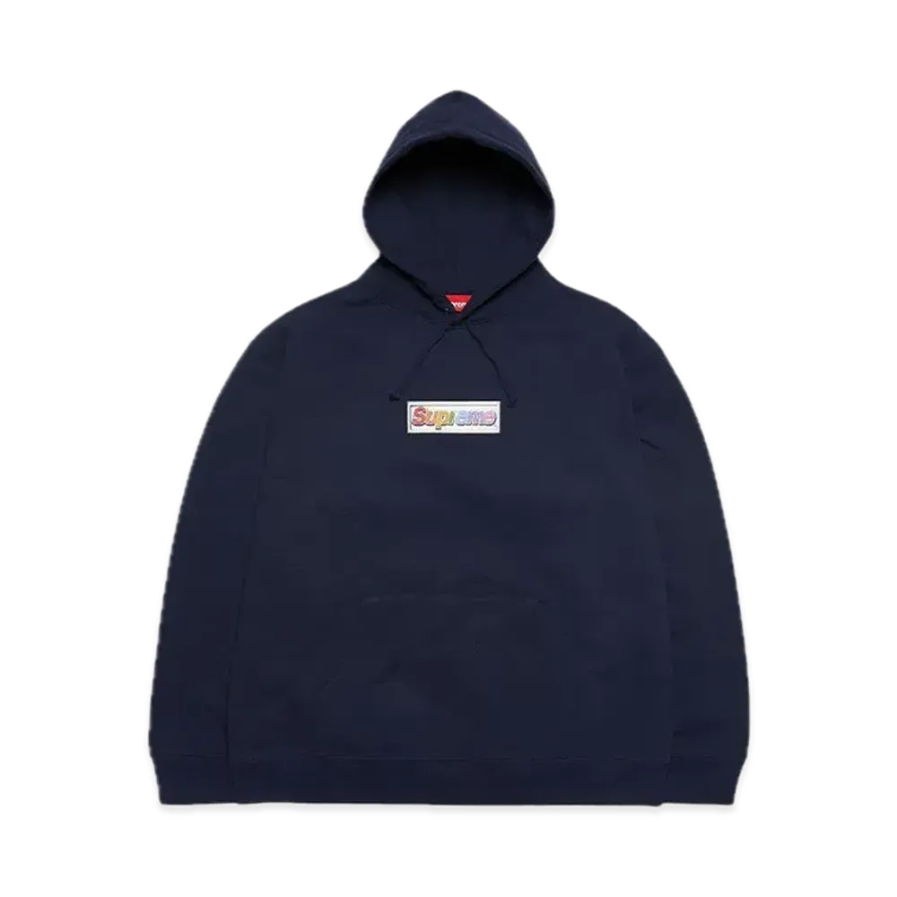 Supreme Bling Box Logo Hooded Sweatshirt "Navy"