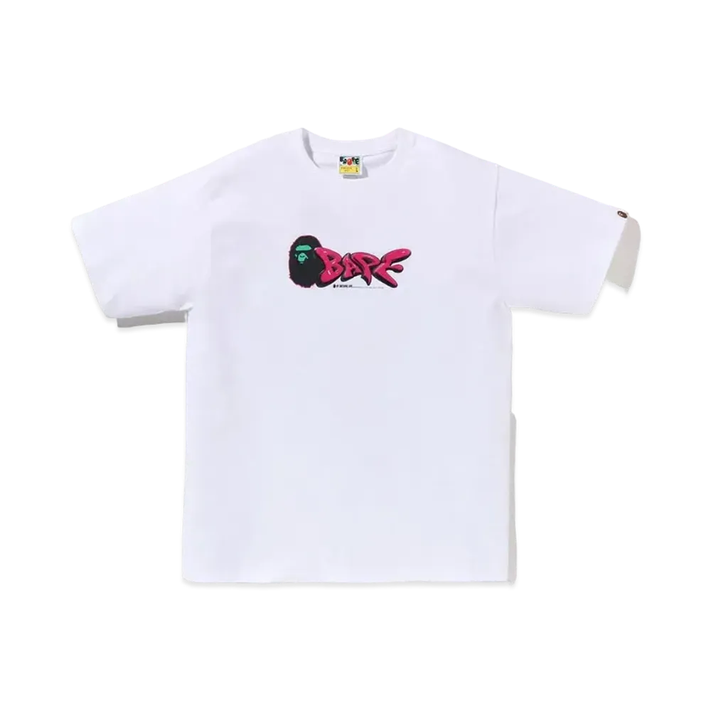 A BATHING APE 3D Art Bape Logo Tee "White"