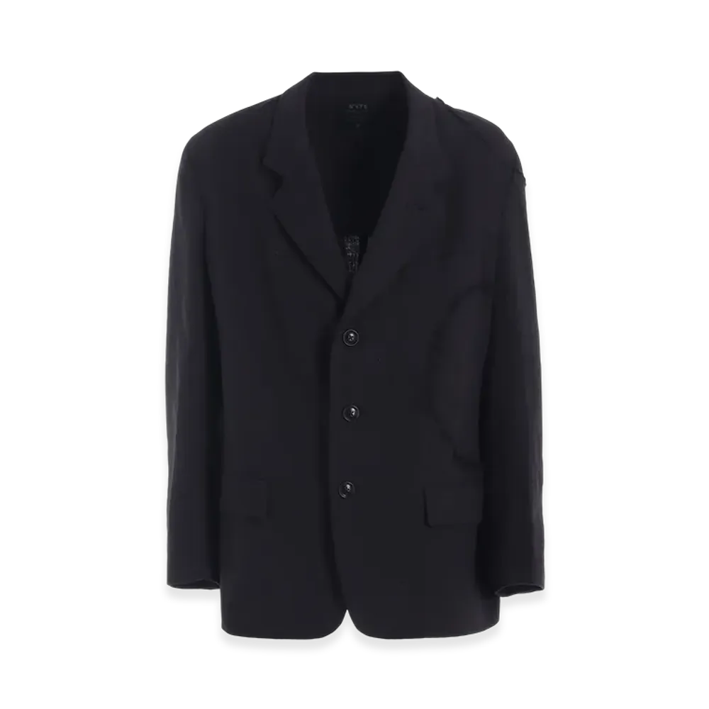 S'YTE Linen/Cotton Herringbone Zigzag Cut-Out Jacket "Black"