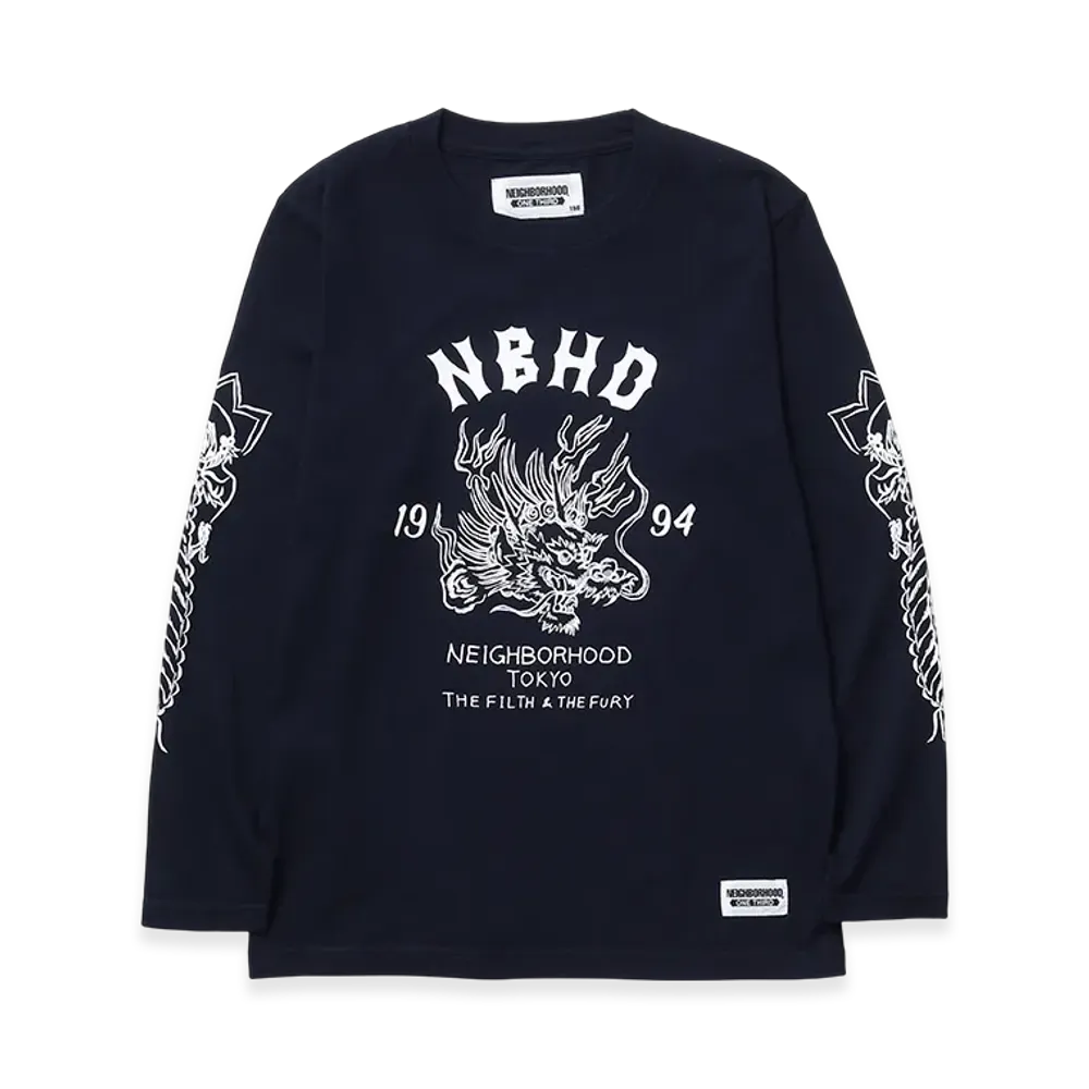 NEIGHBORHOOD One Third Kids OT. Tee LS-9 "Navy"