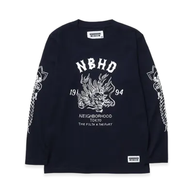 NEIGHBORHOOD One Third Kids OT. Tee LS-9 "Navy"