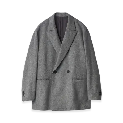 ssstein W/Ca Beaver Back Slash Peak Lapel Jacket "Grey"