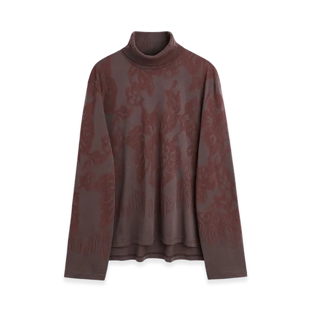 OUR LEGACY Tutor Rollneck "Tasty Raisin Lace Stencil"